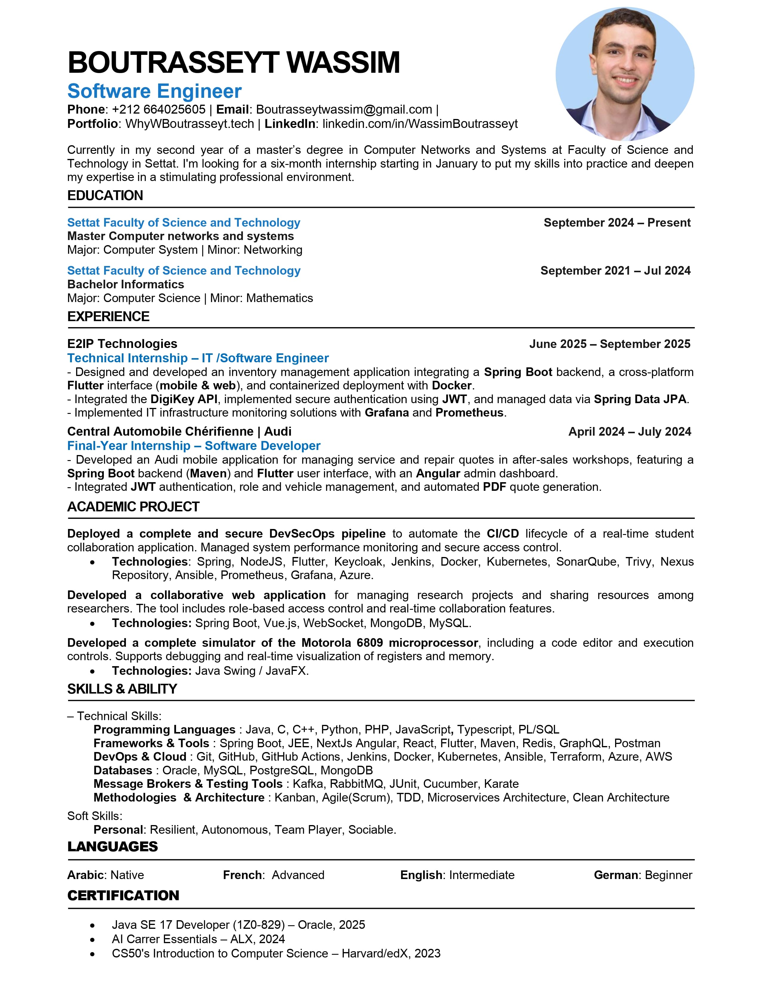 Wassim Boutrasseyt CV