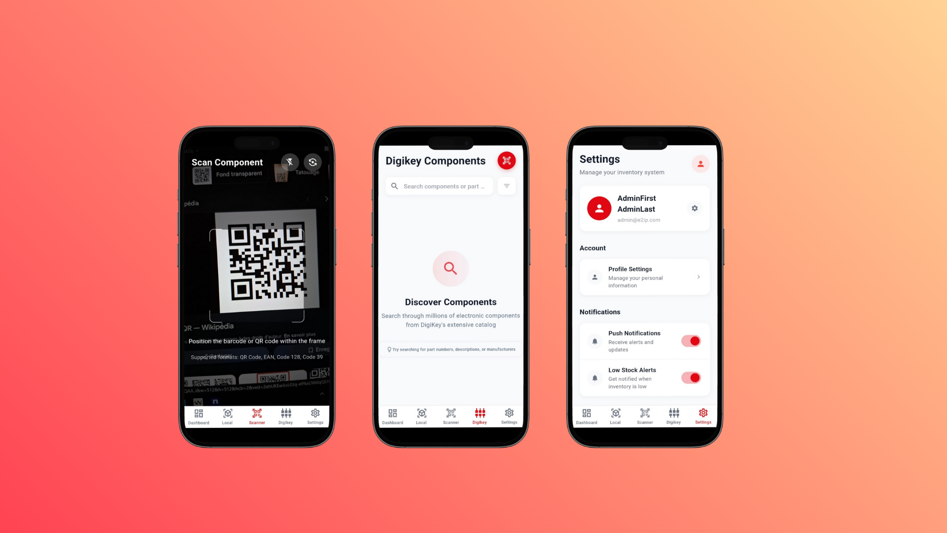 E2IP QR Scanner- Setting Screen